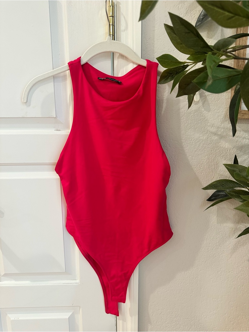 Zara Hot Pink High Neck Bodysuit